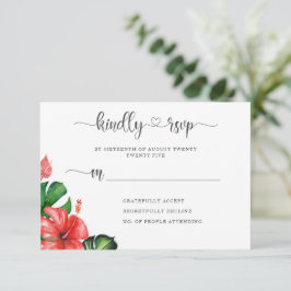 Modern Hart Script Tropisch Thematisch Antwoordkaa RSVP Kaartje