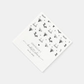 Modern Hart Script & Zwarte Lingerie Bruidsdouche Servet (Hoek)