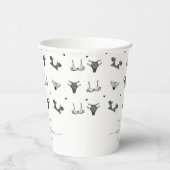 Modern Hart Script & Zwarte Lingerie Bruidsmeisjes Papieren Bekers (Rechts)