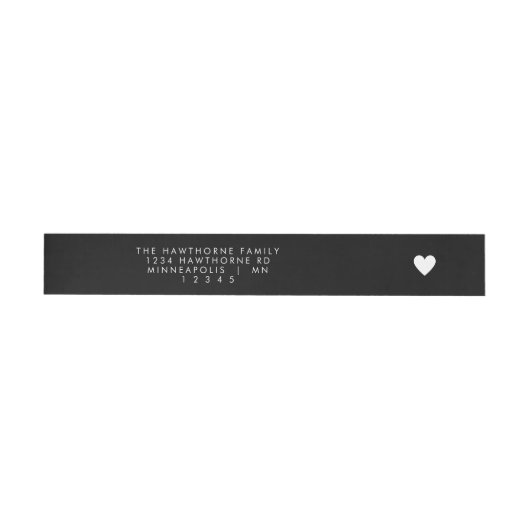 Modern Hart Send Love Minimal Zwart Adres (Individueel)