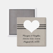 Modern hart slaat de datum magneet op, beige (Voorkant / Achterkant)