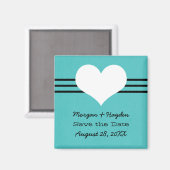 Modern hart slaat de Magnetdatum op, Aqua Magneet (Voorkant / Achterkant)