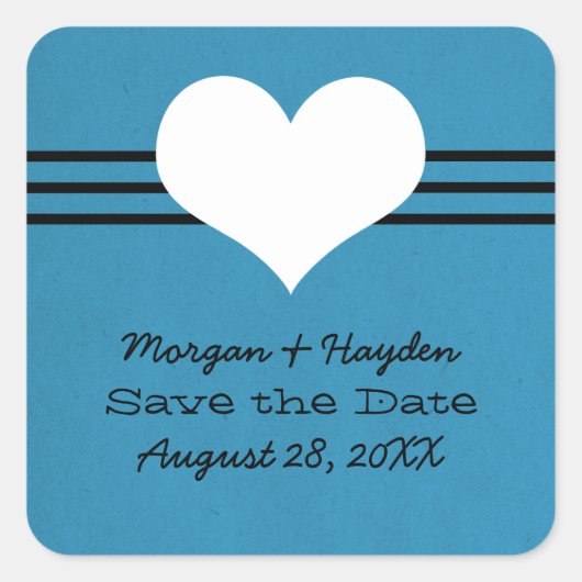 Modern hart slaat de Sticker Datum op, blauw (Voorkant)