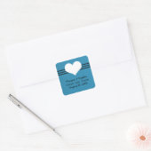 Modern hart slaat de Sticker Datum op, blauw (Envelop)