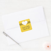 Modern hart slaat de Stickers op de datum op, geel (Envelop)