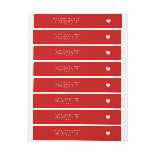 Modern Hart Stuur Liefde Minimale Rode Adres (Vel)