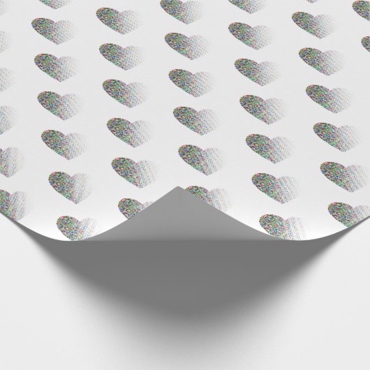 Modern hart wit patroon inpakpapier (Hoek)