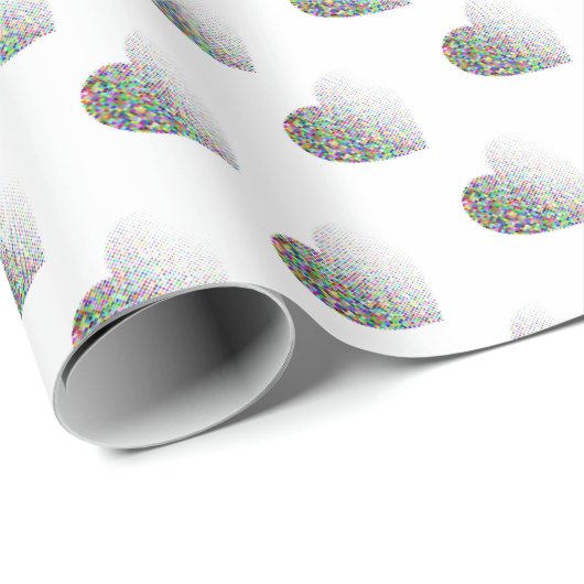 Modern hart wit patroon inpakpapier (Rol Hoek)