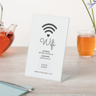 Modern Hart Zakelijk Wifi Wachtwoord Welkom Bord Reclamebord Met Voetstuk