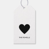 Modern Hart Zwart en Wit Polka Dots Custom Cadeaulabel (Voorkant)