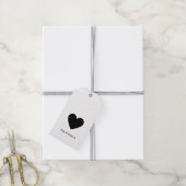 Modern Hart Zwart en Wit Polka Dots Custom Cadeaulabel (Met Touw)