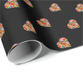 Modern hart zwart patroon inpakpapier (Rol Hoek)