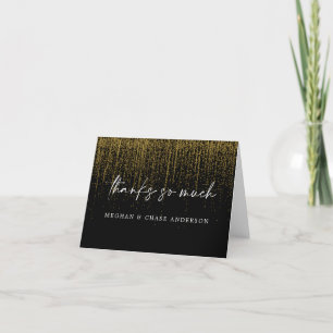 Modern Hartelijk dank, Edgy Gold Glitter Bedankkaart