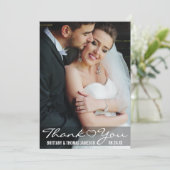 Modern Hartelijk dank Hartelijk bruiloft Foto WB Bedankkaart (Staand voorkant)