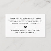 Modern Hartelijk dank voor uw kleine aankoop Visitekaartje (Achterkant)