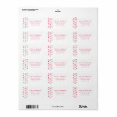 Modern hartenroze en rood handschrift retouradres etiket (Full Sheet)