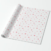 Modern Hartjes Patroon in het Rood Cadeaupapier (Uitgerold)