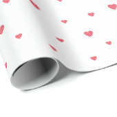 Modern Hartjes Patroon in het Rood Cadeaupapier (Rol Hoek)