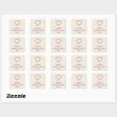 Modern Hartjesdag Hart Icoon Sticker - Paars (Vel)