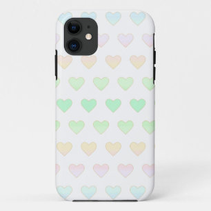 Modern hartpatroon in pastelkleuren op wit Case-Mate iPhone case