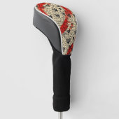 Modern Hartpatroon met Script Achtergrond (10) Golfheadcover (Schuin)