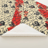 Modern Hartpatroon met Script Achtergrond (10) Sherpa Deken (3/4)
