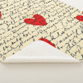 Modern Hartpatroon met Script Achtergrond (11) Sherpa Deken (3/4)