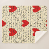 Modern Hartpatroon met Script Achtergrond (11) Sherpa Deken (Voorkant (horizontaal))