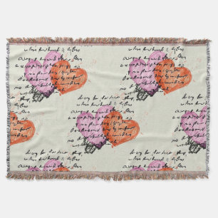 Modern Hartpatroon met Script Achtergrond (12) Deken