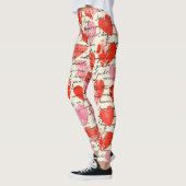 Modern Hartpatroon met Script Achtergrond (12) Leggings (Links)