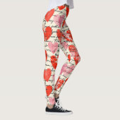 Modern Hartpatroon met Script Achtergrond (12) Leggings (Rechts)