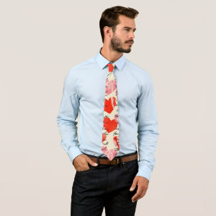 Modern Hartpatroon met Script Achtergrond (12) Stropdas