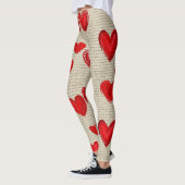 Modern Hartpatroon met Script Achtergrond (13) Leggings (Links)