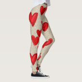 Modern Hartpatroon met Script Achtergrond (13) Leggings (Rechts)