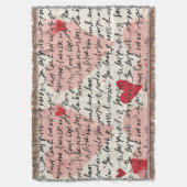 Modern Hartpatroon met Script Achtergrond (14) Deken (Voorkant Verticaal)