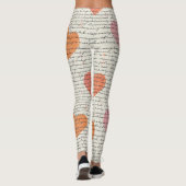 Modern Hartpatroon met Script Achtergrond (14) Leggings (Achterkant)
