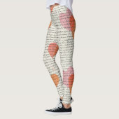 Modern Hartpatroon met Script Achtergrond (14) Leggings (Links)