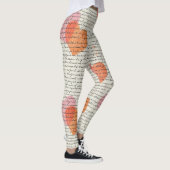 Modern Hartpatroon met Script Achtergrond (14) Leggings (Rechts)