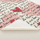Modern Hartpatroon met Script Achtergrond (14) Sherpa Deken (3/4)