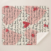 Modern Hartpatroon met Script Achtergrond (14) Sherpa Deken (Voorkant (horizontaal))