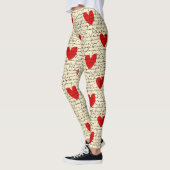 Modern Hartpatroon met Script Achtergrond (15) Leggings (Links)