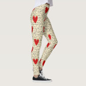 Modern Hartpatroon met Script Achtergrond (15) Leggings (Rechts)
