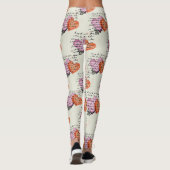 Modern Hartpatroon met Script Achtergrond (16) Leggings (Achterkant)