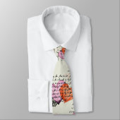 Modern Hartpatroon met Script Achtergrond (16) Stropdas (Gebonden)