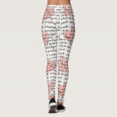 Modern Hartpatroon met Script Achtergrond (17) Leggings (Achterkant)