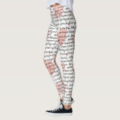 Modern Hartpatroon met Script Achtergrond (17) Leggings (Links)