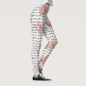 Modern Hartpatroon met Script Achtergrond (17) Leggings (Rechts)