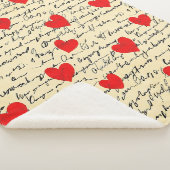 Modern Hartpatroon met Script Achtergrond (17) Sherpa Deken (3/4)