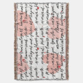 Modern Hartpatroon met Script Achtergrond (19) Deken (Voorkant Verticaal)