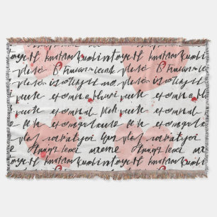 Modern Hartpatroon met Script Achtergrond (19) Deken